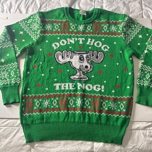 Mens "Don't Hog the Nog" Holiday Sweater Size XXL